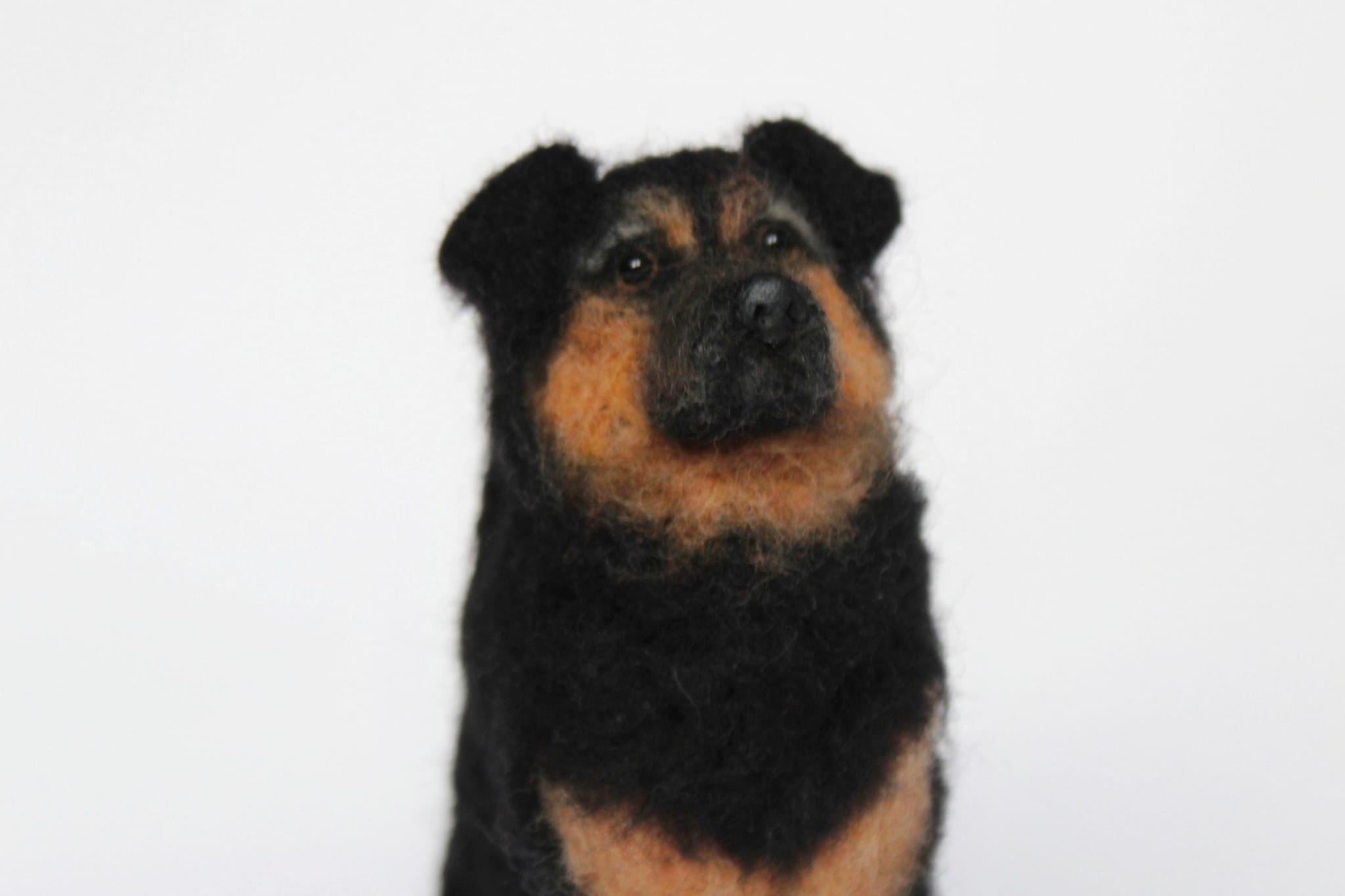 Felted dog sculpture